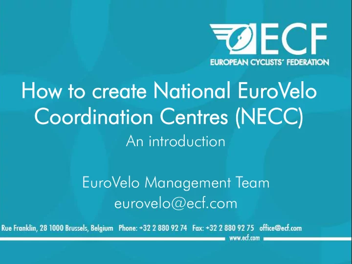 ho how w to to cr create eate na nation tional al eu