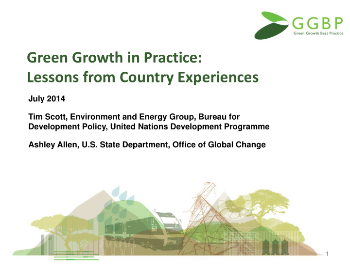 green growth in practice lessons from country experiences