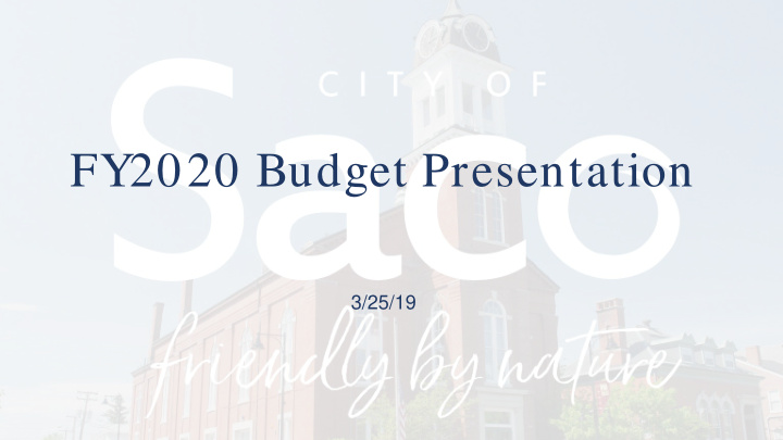 fy2020 budget presentation