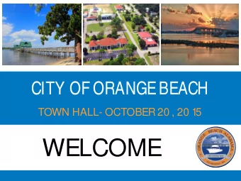 WELCOME  Orange Beach Community Center   Began as the Womens Home Demonstration Club  around