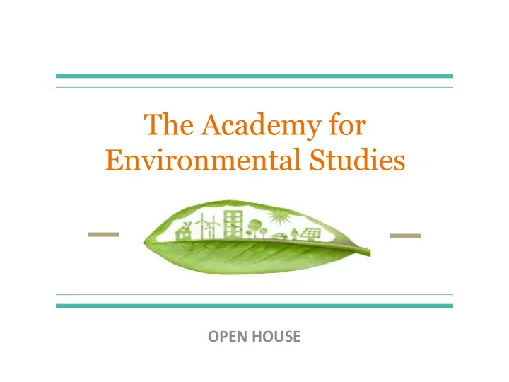 the academy for environmental studies