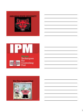 Green  Techniques  For  Controlling  Pest  Arkansas State University Integrated Pest Management  1