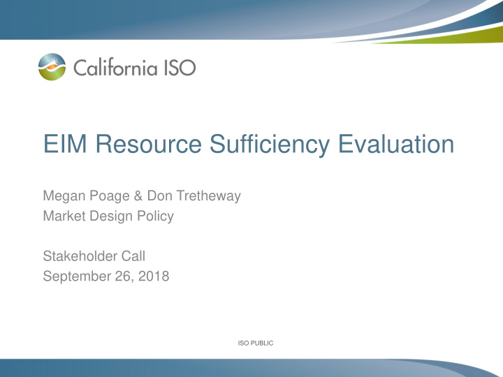 eim resource sufficiency evaluation