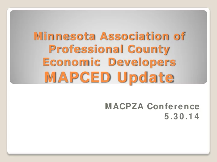 mapced update