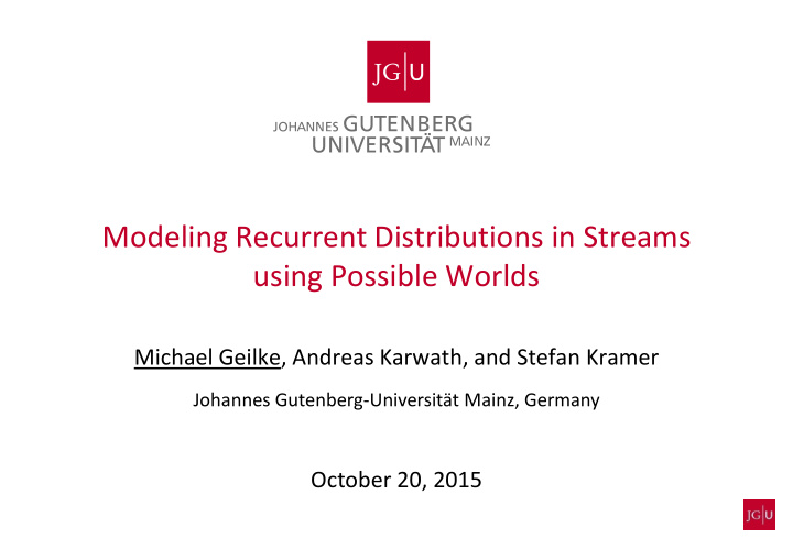 modeling recurrent distributions in streams