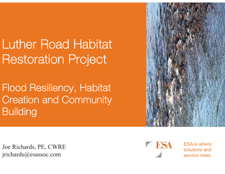 luther road habitat restoration project