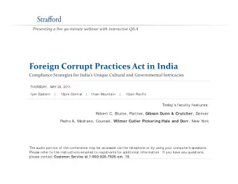 Foreign Corrupt Practices Act in India Compliance Strategies for India's Unique Cultural and