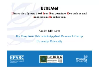 Amira hK  a ssim  T  he  F  unc tio na l Ma te ria ls Applie d Re se a rc h Gro up  Co ve ntry