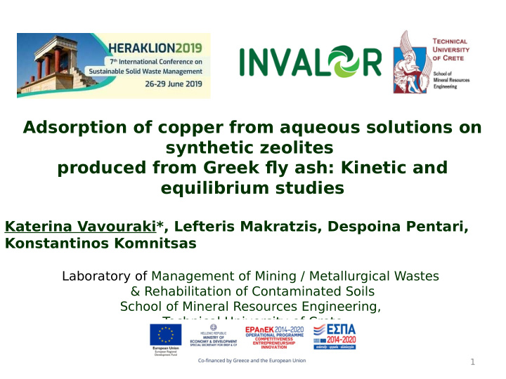 adsorption of copper from aqueous solutions on synthetic