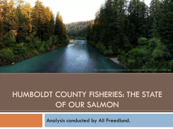 HUMBOLDT  HUMBOLDT COUNTY FISHERIES  THE STATE  HUMBOLDT  HUMBOLDT COUNTY FISHERIES: THE STATE