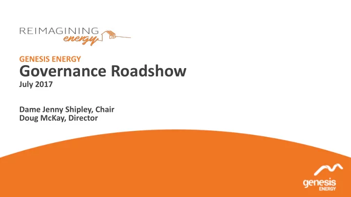 governance roadshow