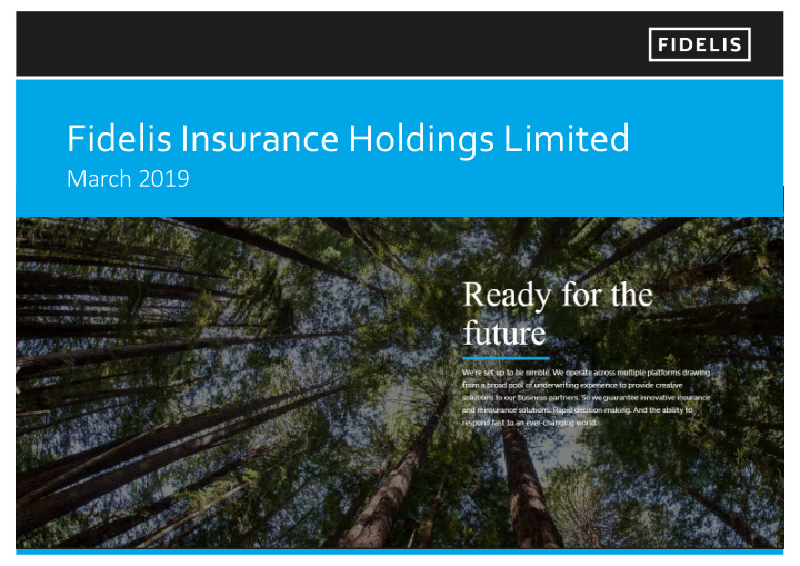fidelis insurance holdings limited