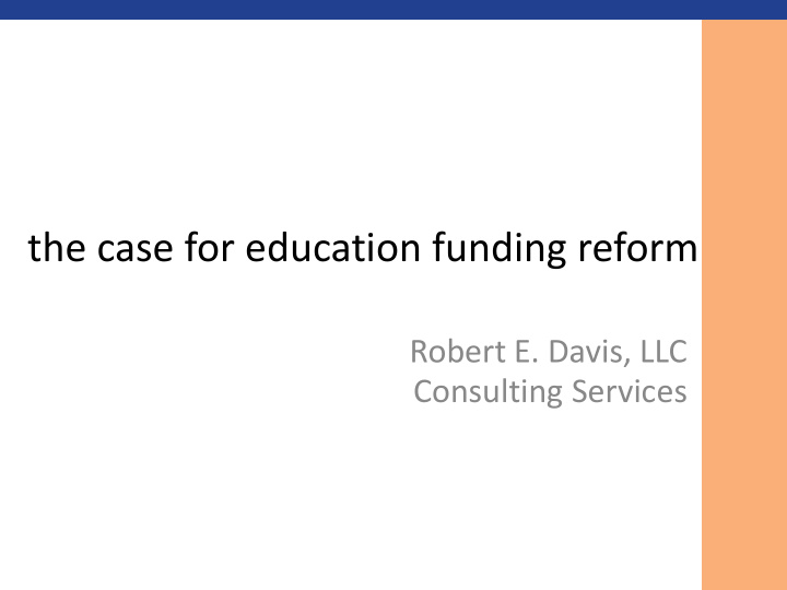 the case for education funding reform