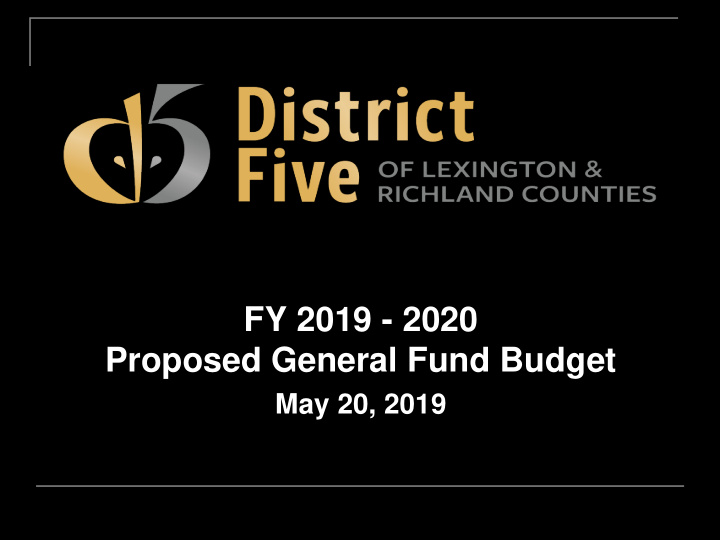 fy 2019 2020 proposed general fund budget