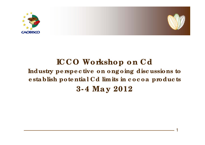 icco workshop on cd