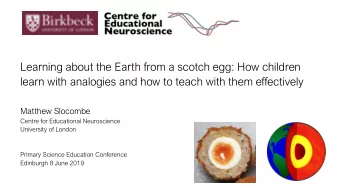 Learning about the Earth from a scotch egg: How children  learn with analogies and how to teach