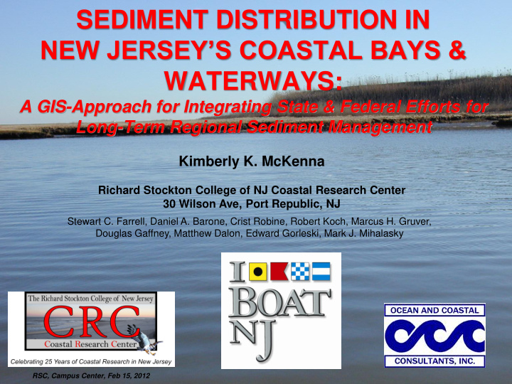 sediment distribution in new jersey s coastal bays