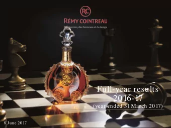 Full-year results  2016-17  (year ended 31 March 2017)  8 June 2017  Introduction  FRANOIS