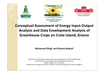 Conceptual Assessment of Energy Input  Output Analysis and Data Envelopment Analysis of