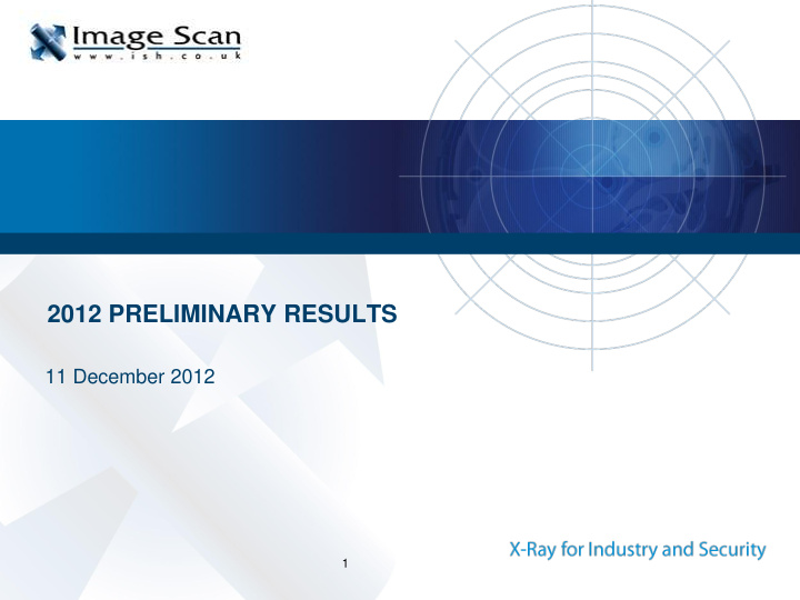 2012 preliminary results