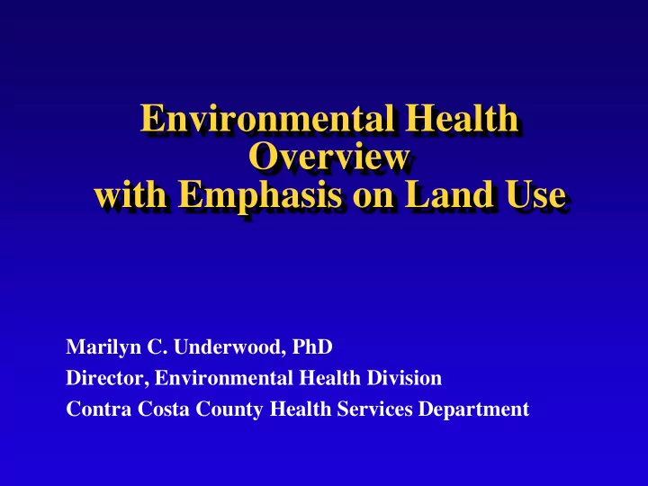 environmental health