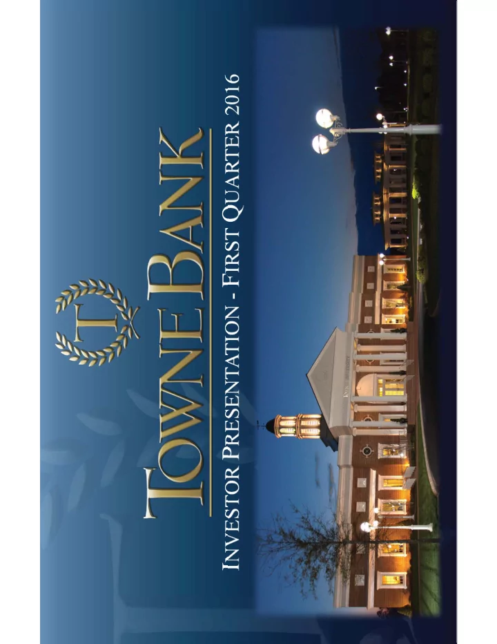 welcome to townebank town