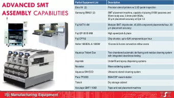 ADVANCED SMT  Partial Equipment List  Description  Ekra X4  (2)  Precision stencil printers w/ 2.5D
