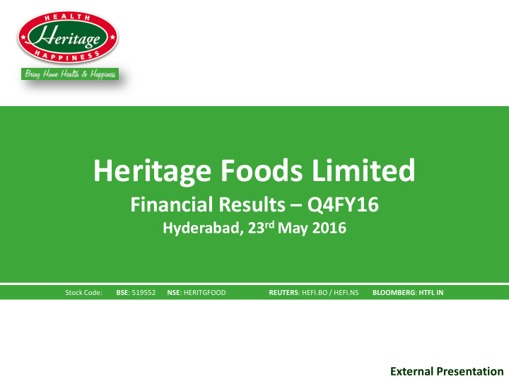 heritage foods limited