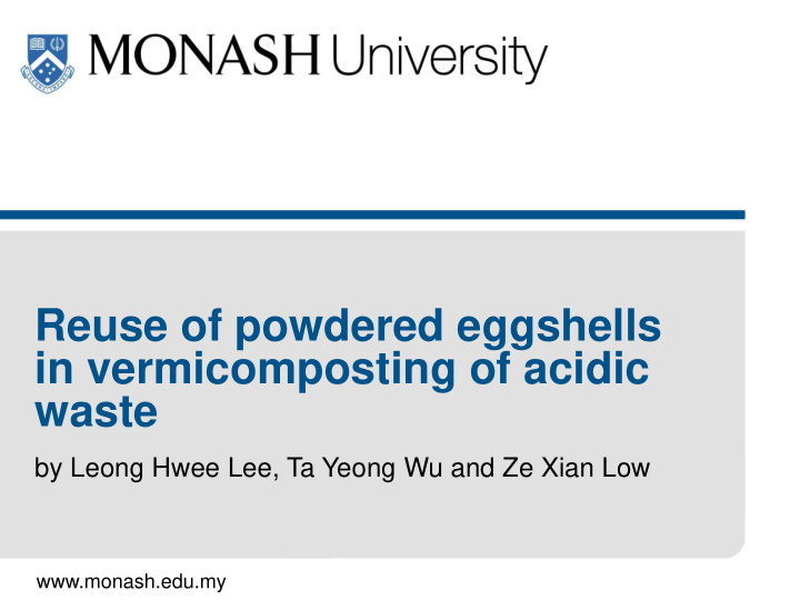 reuse of powdered eggshells