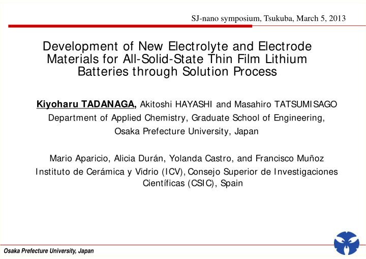 development of new electrolyte and electrode materials
