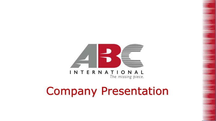 company presentation