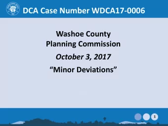 Planning Commission  October 3, 2017  Minor Deviations  1  Proposed Code Amendment