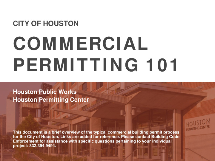 commercial permitting 101