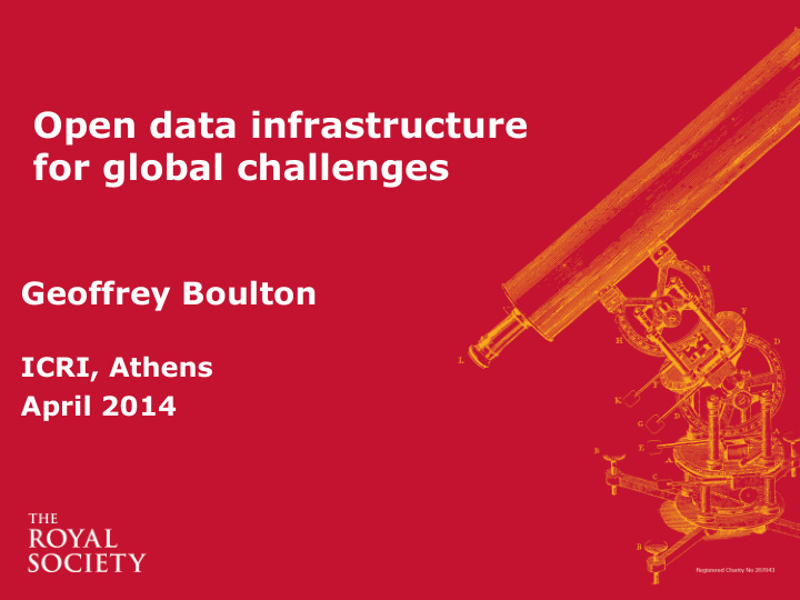 open data infrastructure for global challenges