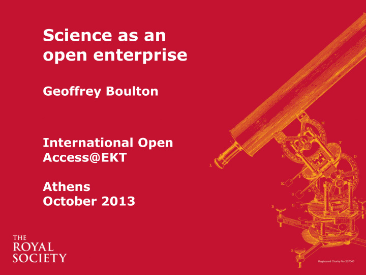 science as an open enterprise