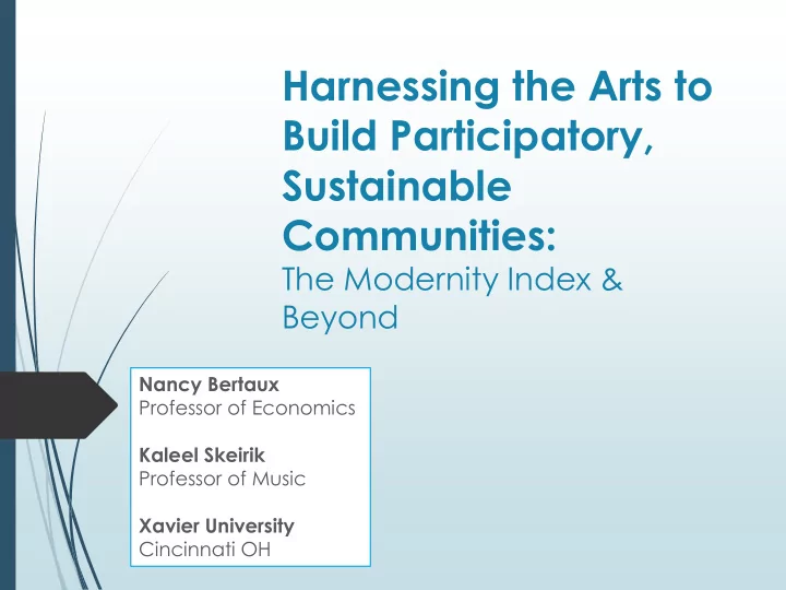 harnessing the arts to build participatory sustainable