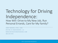 technology for driving independence