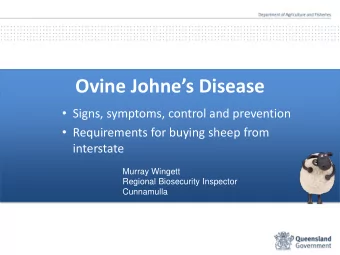 Ovine Johnes Disease  Signs, symptoms, control and prevention  Requirements for buying