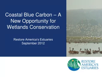 Coastal Blue Carbon  A  New Opportunity for  Wetlands Conservation Restore Americas Estuaries