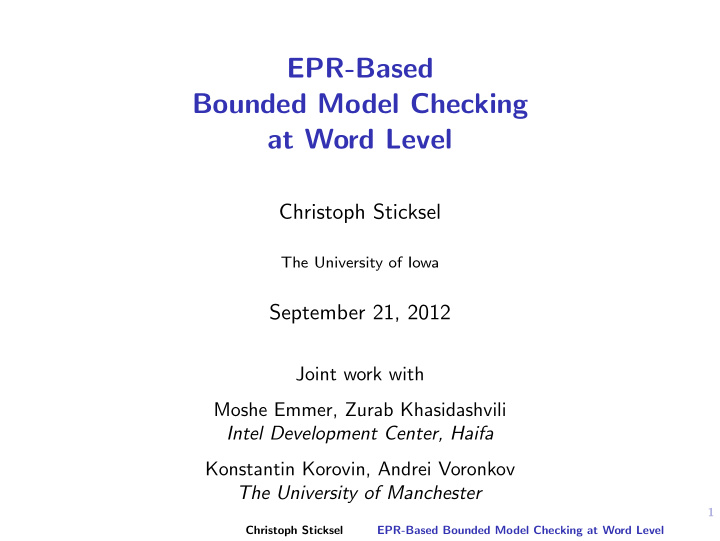 epr based bounded model checking at word level