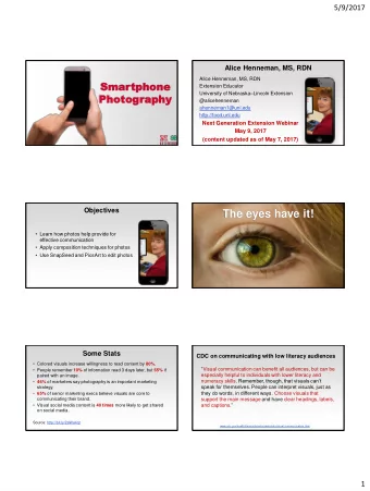 The eyes have it!  Learn how photos help provide for  effective communication  Apply