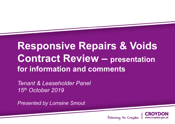 responsive repairs amp voids presentation title