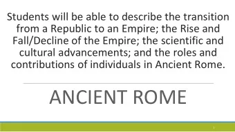 ANCIENT ROME  1  Ancient Rome Learning Goal Scale  Far  Proficiency  Exceeds Proficiency