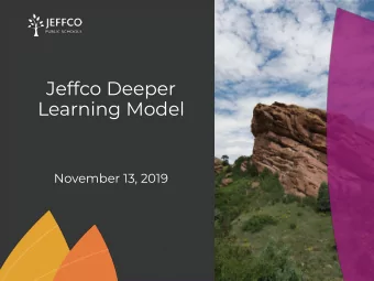 Jeffco Deeper  Learning Model  November 13, 2019  Conversation Structure  Context &amp; current