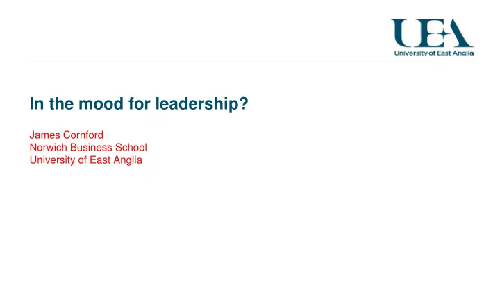 in the mood for leadership