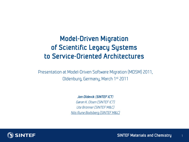 of scientific legacy systems