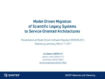 of Scientific Legacy Systems  to Service-Oriented Architectures  Presentation at Model-Driven
