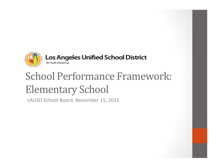 school performance framework