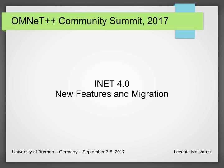 omnet community summit 2017