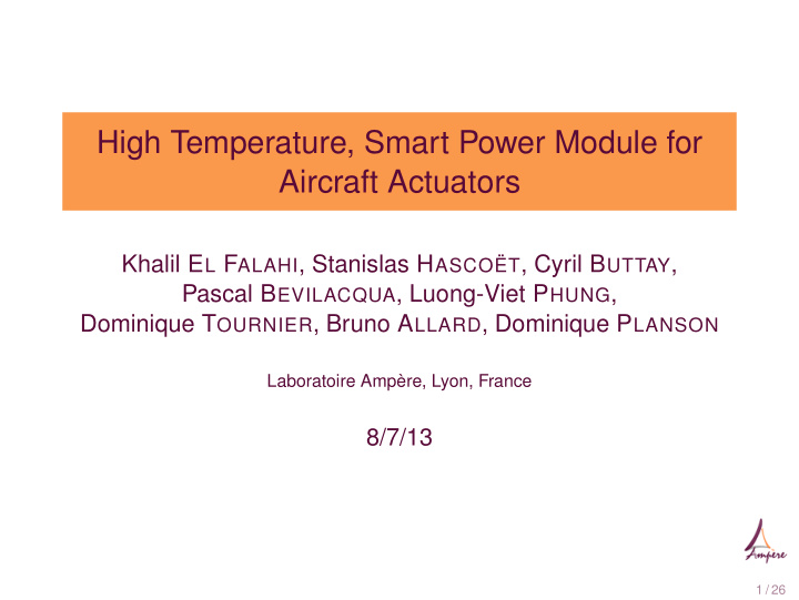 high temperature smart power module for aircraft actuators